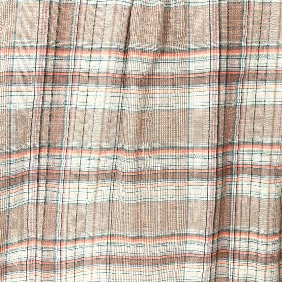 NWOT CURRENT/ELLIOTT Top S Plaid Beige Brown Multi Pocket Long-Sleeve Cotton - Picture 11 of 16